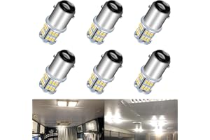 UNXMRFF 6-Pack 1142 1076 LED Bulb for RV Light Bulbs 1130 1176 1075 BA15D LED Bulbs #90 Yard Landscape Bulbs Replacement for 12 Volt Boat Trunk Trailer Camper Interior Lights Bulb Warm White