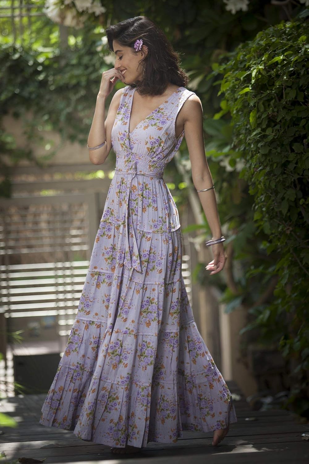 lavender boho bridesmaid dress