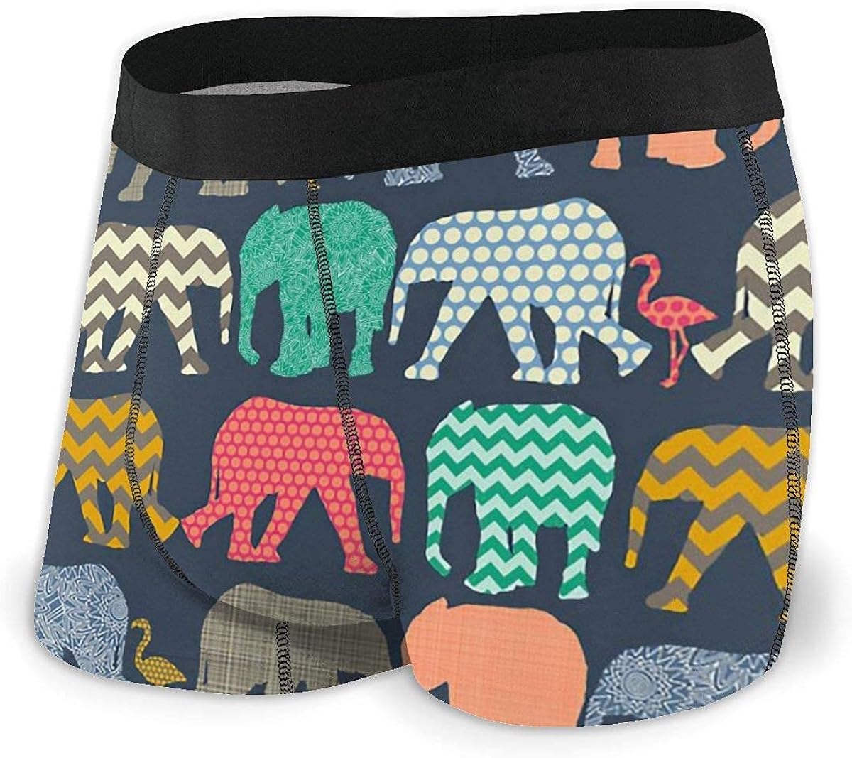 Adamitt Elephant Aztec Men's Sexy Funny Print Lingerie Boxer Briefs