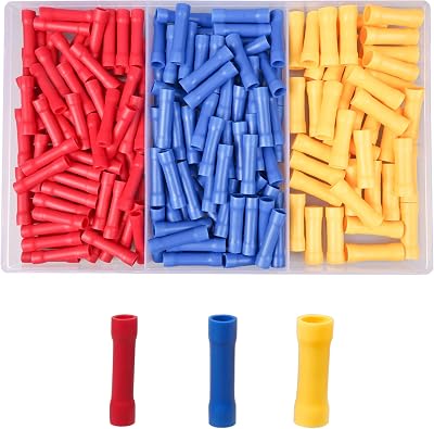 YEYIT 200Pcs Butt Connectors Set BV1.25 BV2 BV5.5 Automotive Crimp Terminals