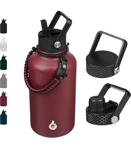 Yoehka Botella De Agua Aislada De 87 Onzas Con Popote Y Tapas De Boca Ancha, Botella De Agua Deportiva Al Vacío De Acero Inoxidable, Vaso Térmico De Doble Pared, Botella Térmica
