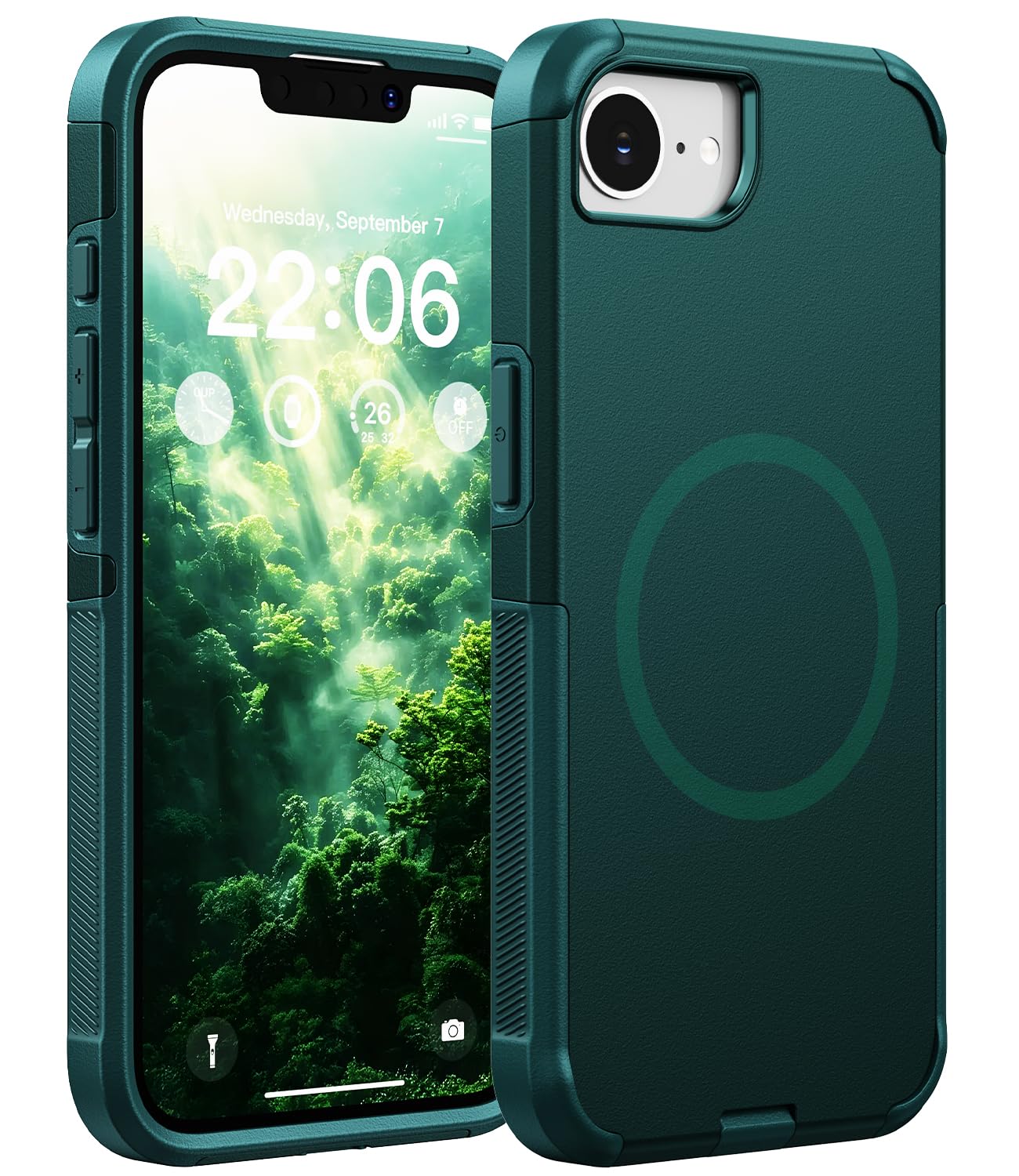Photo 1 of Diverbox for iPhone 16e Case,Compatible with MagSafe,with Screen Protector,with Port Protection,Slim & Tough Phone Cases for i Phone 16e 2025 (Dark Green)