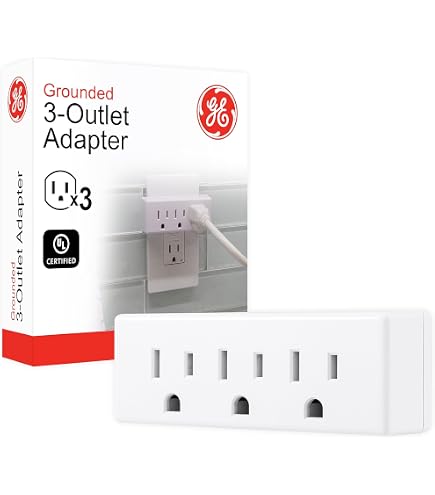 2-Pack 3-Outlet Wall Tap Adapter - Polarized 2-Prong, Tan, 15 Amp (Model 105481)