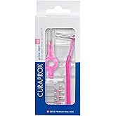 Curaprox Interdental Brush Set, Size 08, Pink, 5 Brushes + 2 Holders | Inter Proxy Brush, Prime Interdental Brush, Ultra-Fine Filaments, Click System, Fits Curaprox IDB Holders, Swiss Oral Care