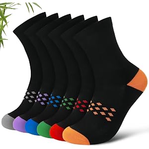 soxitoevy 6 Pairs Bamboo Viscose Socks Mens Running Athletic Sports Socks | Lightweight Breathable Moisture Wicking Sock with