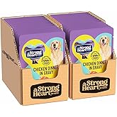 A Strong Heart Wet Dog Food Pouches, Chicken Dinner in Gravy, 3.5 oz Pouches (Pack of 24), Made in The USA with Real Chicken