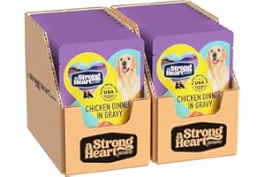 STRONGHEART A Strong Heart Wet Dog Food Pouches, Chicken Dinner in Gravy, 3.5 oz Pouches (Pack of 24), Made in The USA with Real Chicken