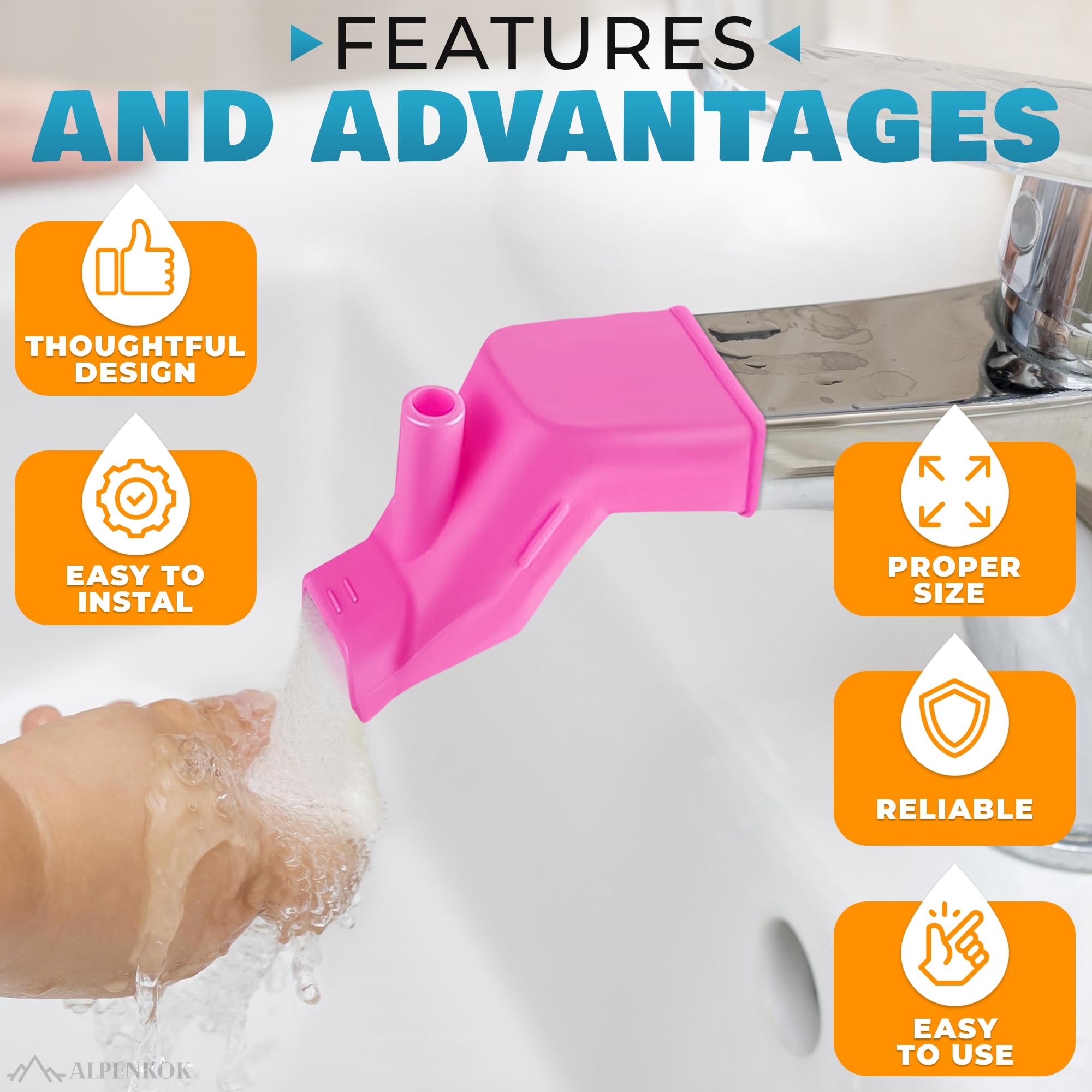 3Pcs Sink Extender for Toddlers - Sink Faucet Extender for Toddlers Bath Faucet Cover for Kids Faucet Extender for Sink Bath - Toddler Sink Extender Tub Faucet Cover for Kids Toddler Faucet Extender