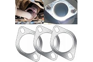 DBLOSP 3 PCS Car Exhaust Gasket, Ultra Seal 2-Bolt 2.5-Inch Exhaust Flange Gasket, Reinforced High Temperature Gasket Exhaust Flange Gasket,Used for Exhaust Turbo Catback Headers, Car Accessories (2.5 Inch)