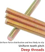 Qrity M10 x 60mm Carbon Steel Full Threaded Rods Bar Studs Coloured Zinc 10Pcs view 5