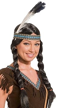 Folat 26822 - Perücke Indianerin, One Size, schwarz