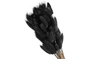PATIKIL 15.7in Bunny Tails Dried Flowers, 80pcs Pampas Grass Decor Rabbit Tail Natural Pampas Grass Bulk Fluffy Faux Pampas G