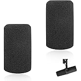 2PCS Microphone Pop Filter Foam Cover Compatible with Shure SM7B SM7dB, Windscreen Replacement for Noise Reduction