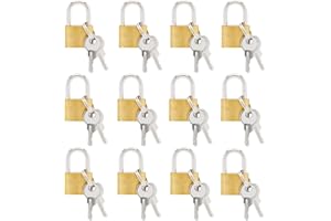 Juvale Luggage Locks with Keys - 12-Pack, 0.7 x 1.2 x 0.25 in, Gold & Silver - TSA Approved Locks for Luggage & Travel Security