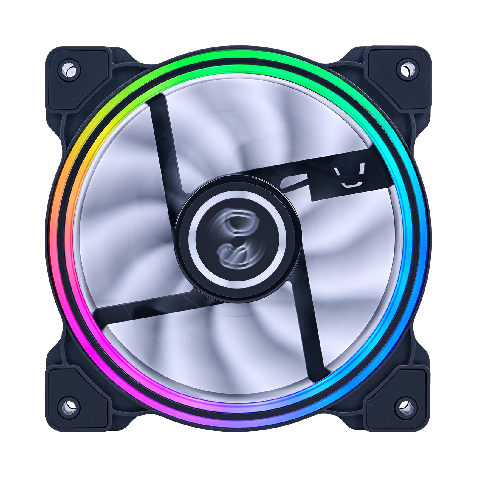 DS 120MM LED Addressable RGB Case Fan with Controller for Computer Cases, Side Lighting for PC CASE, CPU Coolers, Radiators System (3pack RGB Fans, 2pack LED Strips, 1th Gen DS HUB Box, G Series)