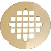 Westbrass 4-1/4" OD Casper Brass Snap-In Shower Strainer Grid, Polished Brass, D319-03
