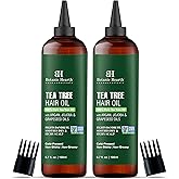 Botanic Hearth Hair Oil for Hair Growth & Home Hair Perm Kit | Strengthening Dry, Frizzy, Damaged Hair & Scalp Treatment | Tea Tree Hair Oil – 6.7 Fl Oz (2 Pack)