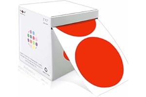 PARLAIM 3 Inch Round Permanent Adhesive Color Cod Dot Stickers,500 per Dispenser Box Roll dots Label Inventory Circle Stickers (Red)