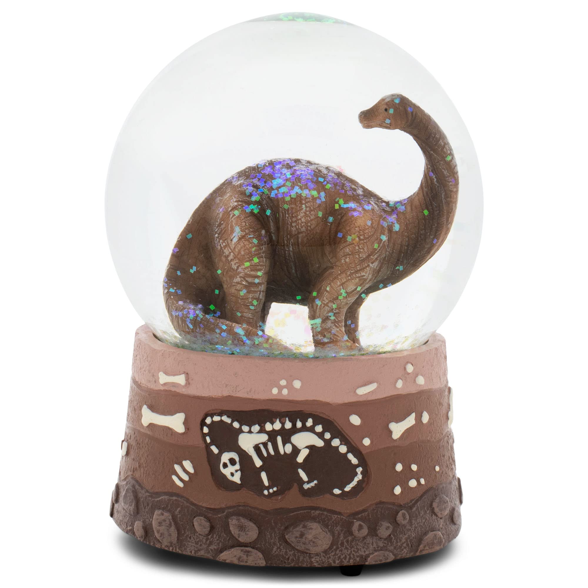 Photo 1 of Elanze Designs Brachiosaurus Dinosaur Fossil Dig Bone Paleontologist Museum 100MM Sturdy Tabletop Musical Glitter Water Snow Globe Figurine Play Tune Born Free