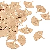 Spritewelry 100pcs Ginkgo Leaf Charms Golden Brass Autumn Leaves Pendants Etched Metal Embellishments Plant Charms Leaves Drop Dangle Earrings Charm for DIY Bracelet Necklace Keychain Jewelry Making