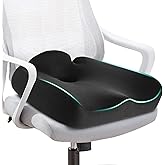 Ergonomic Memory Foam Seat Cushion for Tailbone Pain Relief –Office Chair Cushion for Coccyx, Sciatica & Pressure Relief –Large Chair Cushions for Car Seat, Wheelchair – Washable Non-Slip Cover