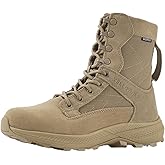 YELLOWOLF Tactical Boots For Women 8 inch Women's Lightweight Combat Motorcycle Boots Zipper Military Work Boots Desert Emt Boots