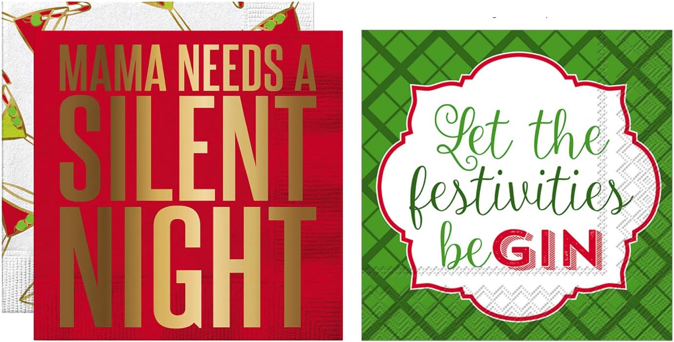 Christmas Cocktail Napkins Pack of 40 Funny Holiday