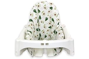 BEBEK OZEL High Chair Cover for IKEA Antilop,Cotton Cover for Inflatable Cushion, Cushion Cover as High Chairs Accessories for Babies and Toddlers, It is Only Cover! (Avocado)