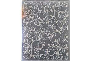 Kwan Crafts Christmas Berry Branch Plastic Embossing Folders for Card Making Scrapbooking and Other Paper Crafts, 12.1x15.2cm