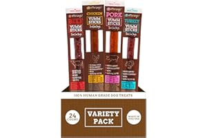 etta says! Yumm Sticks - Real Meat Dog Jerky Treats - Beef, Chicken, Pork, and Turkey Variety Pack - Human Grade - Made in The USA (24 Count Pack of 1)