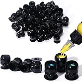 YILONG 50Pcs Disposable Tattoo Ink Caps Skull Tattoo Ink Cups with Stable Base Permanent Makeup Pigment Holder Container Cap Tattoo Accessor,Black