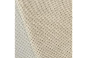 KCS 16CT Counted Cotton Cross Stitch Aida Cloth Fabric (19" x 28",Cream)