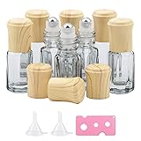 Kesell 8Pcs 3ml Glass Roller Bottles Dark black