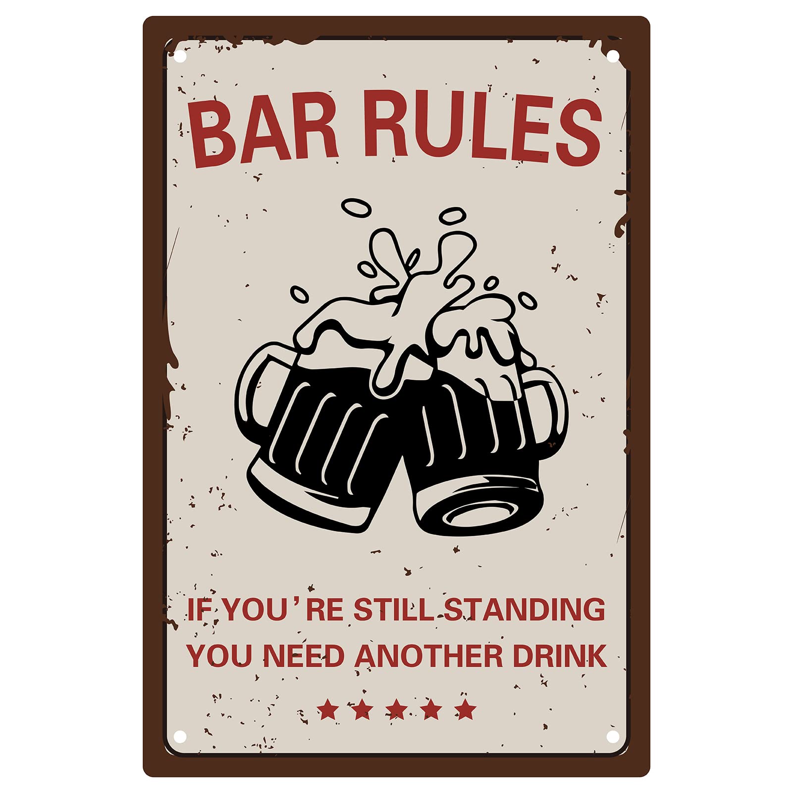 CREATCABIN Bar Rules Sign Vintage Tin Signs Funny Metal Tin Sign Wall Art Garden House Plaque for Home Garden Kitchen Bar Pub Living Room Office Garage Poster Plaque 8 x 12inch