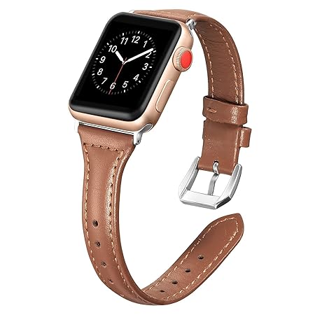 MUEN für Apple Watch Armband 38mm(40mm) Braun Leder Mode Damen Armbänder Echtleder Uhrenarmband für iWatch Series 4,Series 3,
