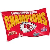 Team Sports America NFL Kansas City Chiefs Multi-Win Superbowl Champions 3x5 Flag for Outside with Grommets | Outdoor & Indoor | Heavy Duty Flag & Banner | Works with Flag Pole for Outside House
