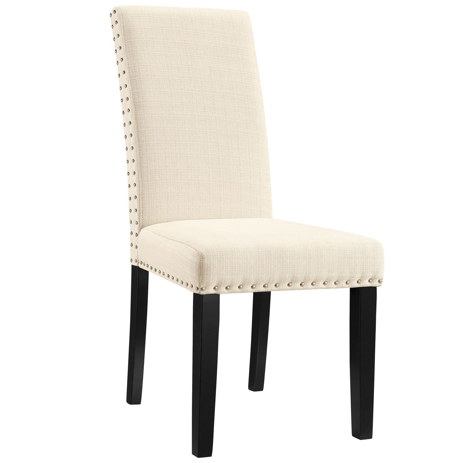 Modway MO-EEI-1384-BEI Parcel Modern Upholstered Fabric with Nailhead Trim, Dining Chair, Beige