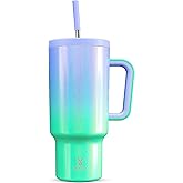 Meoky 40oz Tumbler with Handle, Leak-proof Lid and Straw, Insulated Coffee Mug Stainless Steel Travel Mug, Keeps Cold for 34 Hours or Hot for 10 Hours (Fairyland)