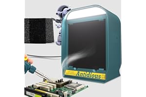 Antidious Fume Extractor Solder Smoke Absorber Portable Filter with LED Light for Soldering DIY Fan Extraction Equipment with Spare Activated Carbon for Braze Welding Soldering,Fume Prevention Remover