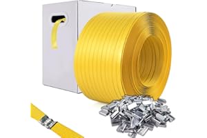 WCM Strapping Packaging Strapping, Poly Straps, Carton Banding Strap (1/2" x 4000 ft x 0.032" PP Polyprophlene Coil Roll and 