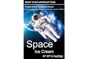 Space Ice Cream (Vanilla, 1ct) Freeze Dried Ice Cream. Ready-to-Eat Snack, Perfect for Christmas, New Year's & Hanukkah Celebrations: A Single 20g Pack Offering the Classic and Creamy Vanilla Flavor. No-Melt, Shelf-Stable, Ideal for All Ages, Parties, Hiking, Camping. Travel-Friendly, Made in USA, in Military-Grade Packaging. Classic Vanilla Treat. Space Ice Cream (Vanilla, 1ct)