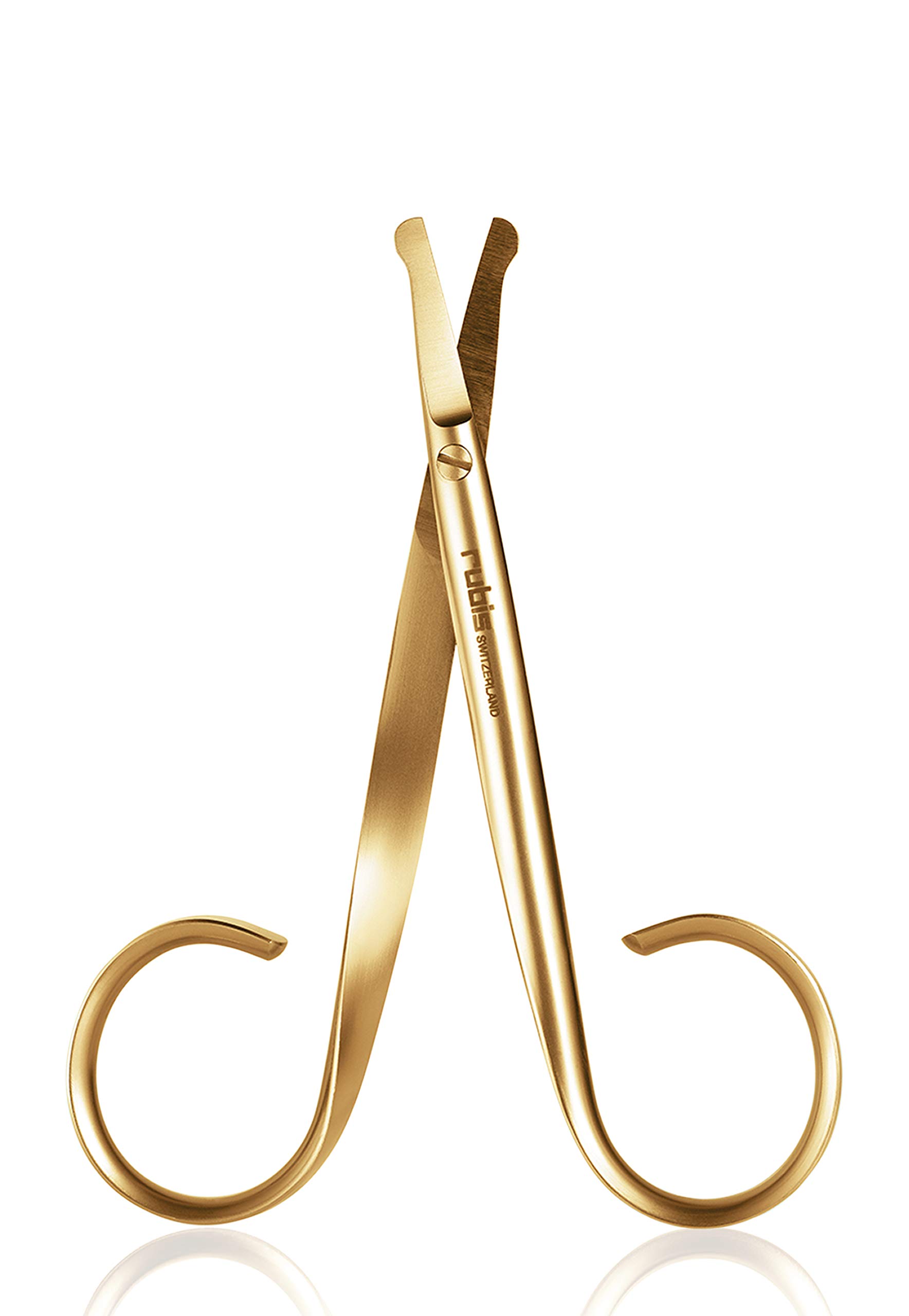 Rubis Duck Gold - Hair Removal Scissors - Round tip Scissors - Eyebrow Scissors and Beard Scissors - Bathroom Scissors