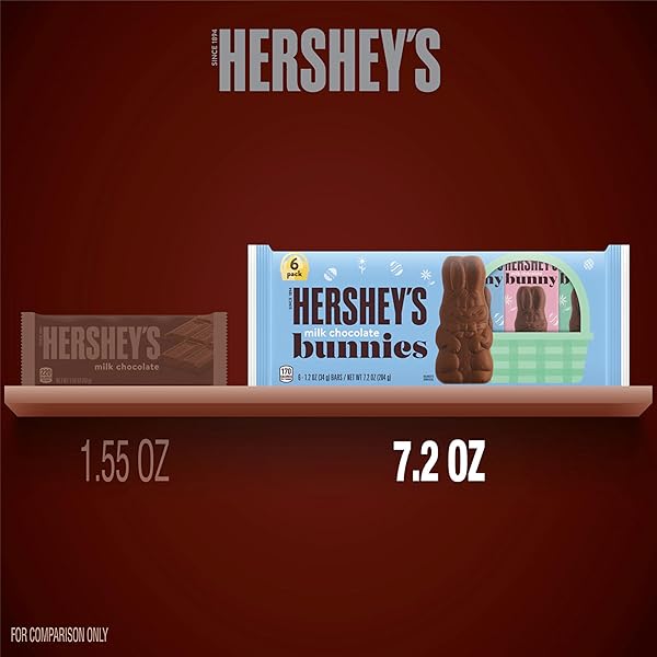 HERSHEY’S MILK CHOCOLATE BUNNIES, EASTER CANDY PACKS, 1.2 OZ (6 COUNT)