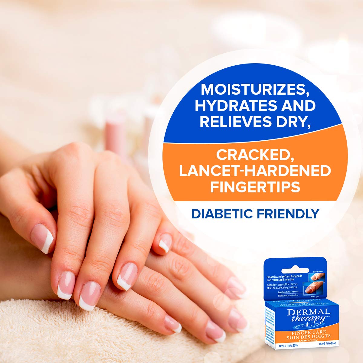 Dermal Therapy Finger Care Cream – Hydrating Treatment Repairs Skin to Heal Dry, Cracked Fingertips Resulting from Frequently Washed/Cleaned Hands | 20% Urea and 6% Alpha Hydroxy Acids | 0.6 fl. oz : Beauty