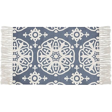 Ukeler Paisley Cotton Braided Area Rugs Decorative Hand Woven Floor Mat For Kitchen Bathroom Laundry Room Bedroom 23 6 X 51 2