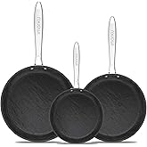 imarku 3 Pcs Non Stick Frying Pans Set - 8&10&12 inch with Cool Stainless Steel Handle, Disherwasher Safe, Oven Safe, Suitable for Professional Chefs Or Beginners