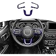 RT-TCZ for Wrangler JL Steering Wheel Trim Decal Panel Purple for Jeep Wrangler JL JLU Gladiator JT 2018-2024 Purple Interior Accessories 3pcs