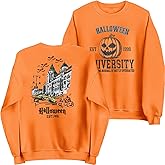 Halloween Sweatshirts for Women Halloweentown University T Shirt Funny Party Spooky Academy Pullover Sweatshirt