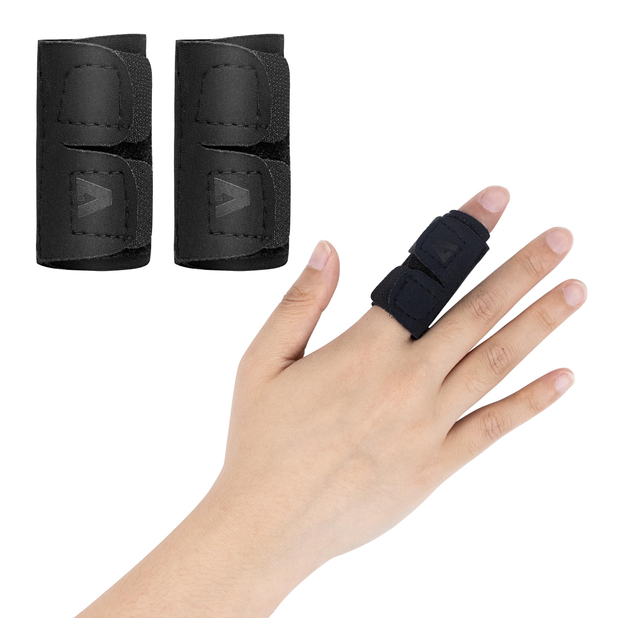 EULANT Elastic Finger Splint 2 Pieces, Adjustable Finger Bandage, Fingers Support Wraps,Finger Straightener Finger Protector for Arthritis Trigger Finger Pain Relief,for Sport Protection