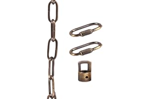 TLLAMP Lighting Pendant Chain, Heavy Duty for Light Fixture, Mirror or Picture Suspension in Antique Brass Finish, Multiple Specifications (Antique Copper, 80)